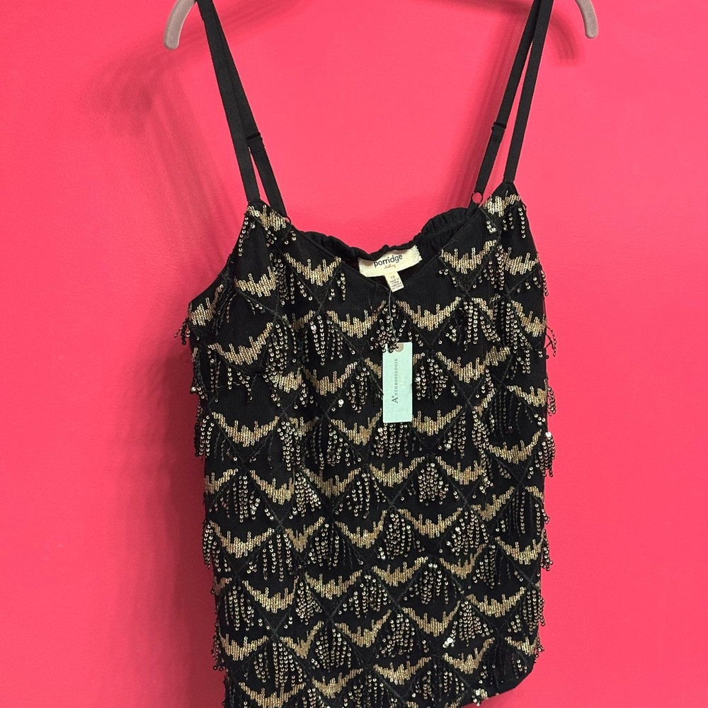 Black and Gold Beaded Women’s Top